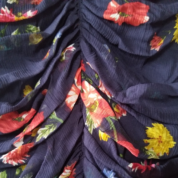 NICHOLAS Gathered Floral Print Silk Mini Dress - Picture 6 of 15